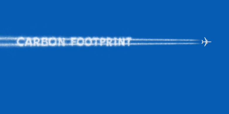 Vergr?sserte Ansicht: Flugzeug mit Carbon Footprint