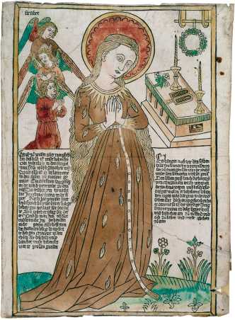 Vergr?sserte Ansicht: Maria im ?hrenkleid, Meister Firabet von Rapperswil, um 1470 (Bild: Graphische Sammlung ETH Zrich / Gottfried Keller-Stiftung)