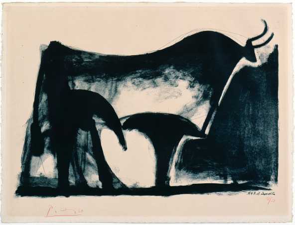 Vergr?sserte Ansicht: Le taureau noir, Pablo Picasso, 1947 (Bild: Graphische Sammlung ETH Zrich / ProLitteris)