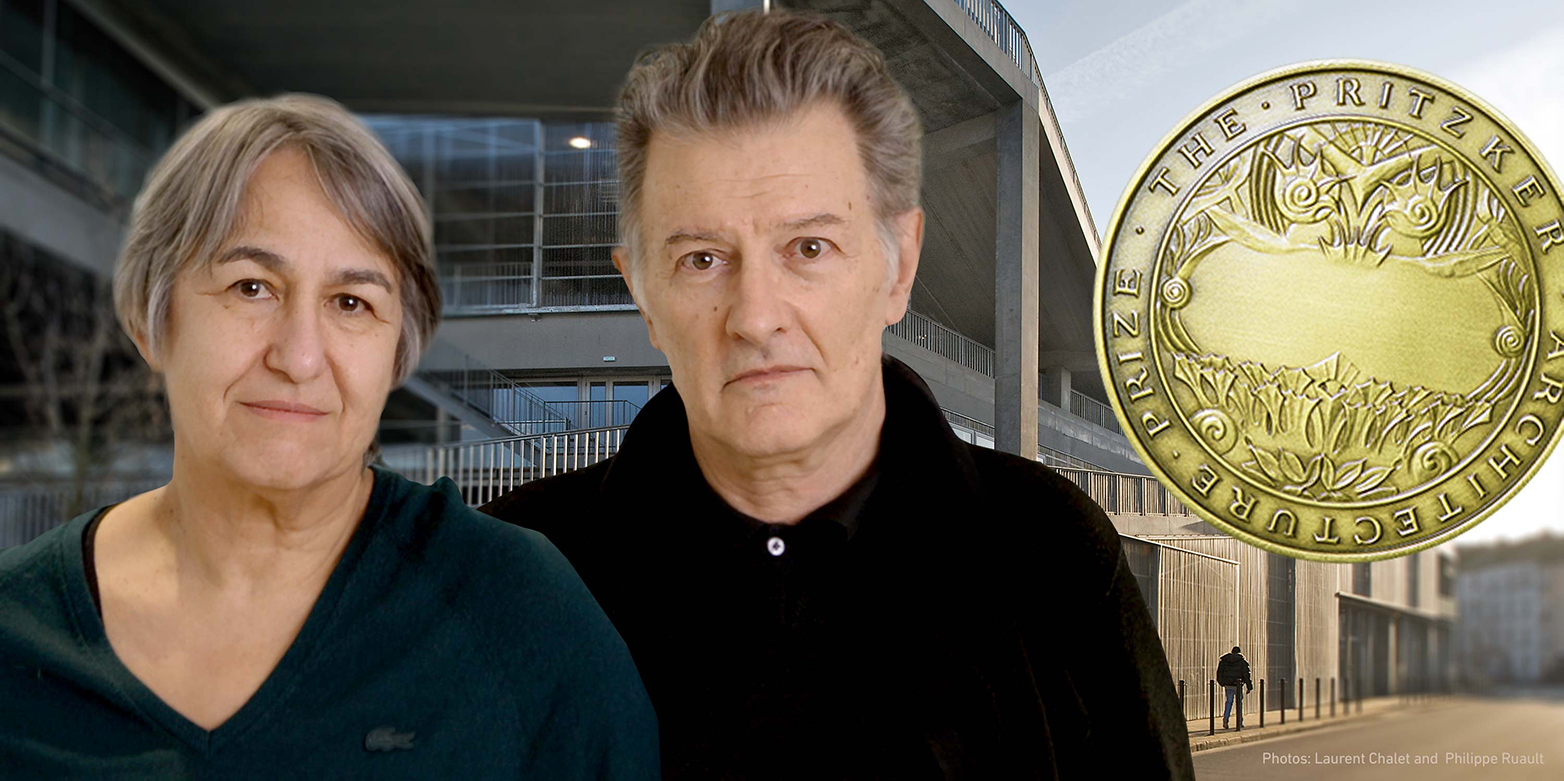 Anne Lacaton und Jean-Philippe Vassal mit der Pritzker-Preis-Medaille