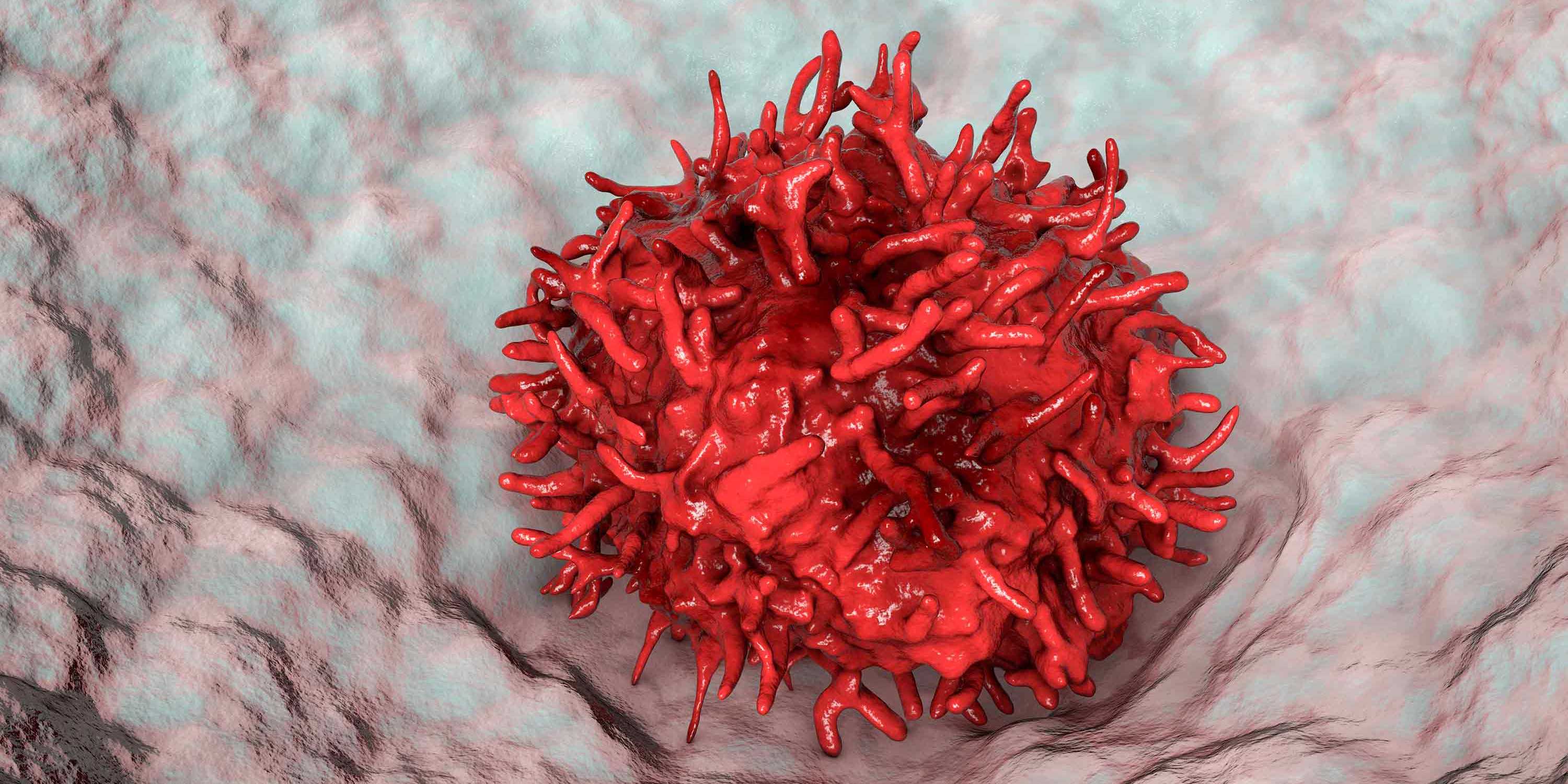 Illustration einer Makrophage in Lungenbläschen
