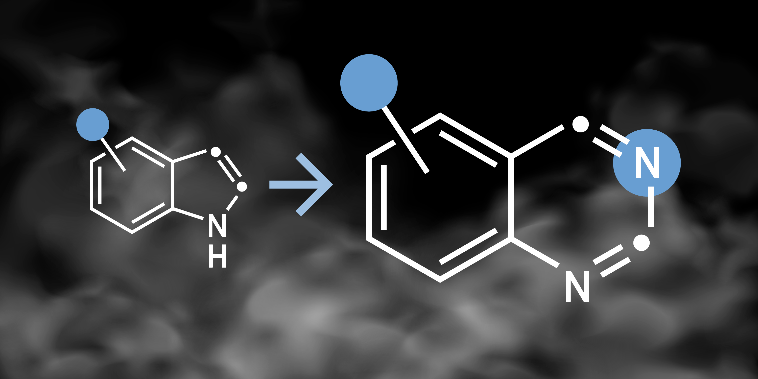 Zwei chemische Verbindungen, links: Indol