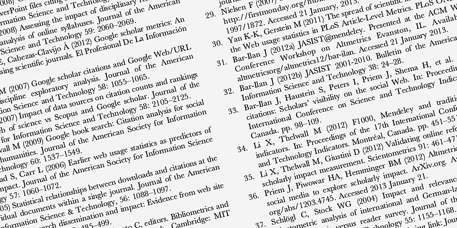 Abbildung eines Literaturverzeichnis einer wissenschaftlichen Arbeit