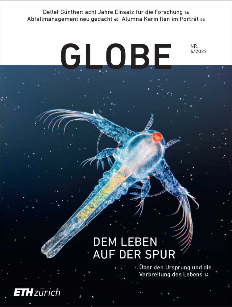 Globe 22/04 Titelblatt: Dem Leben auf der Spur
