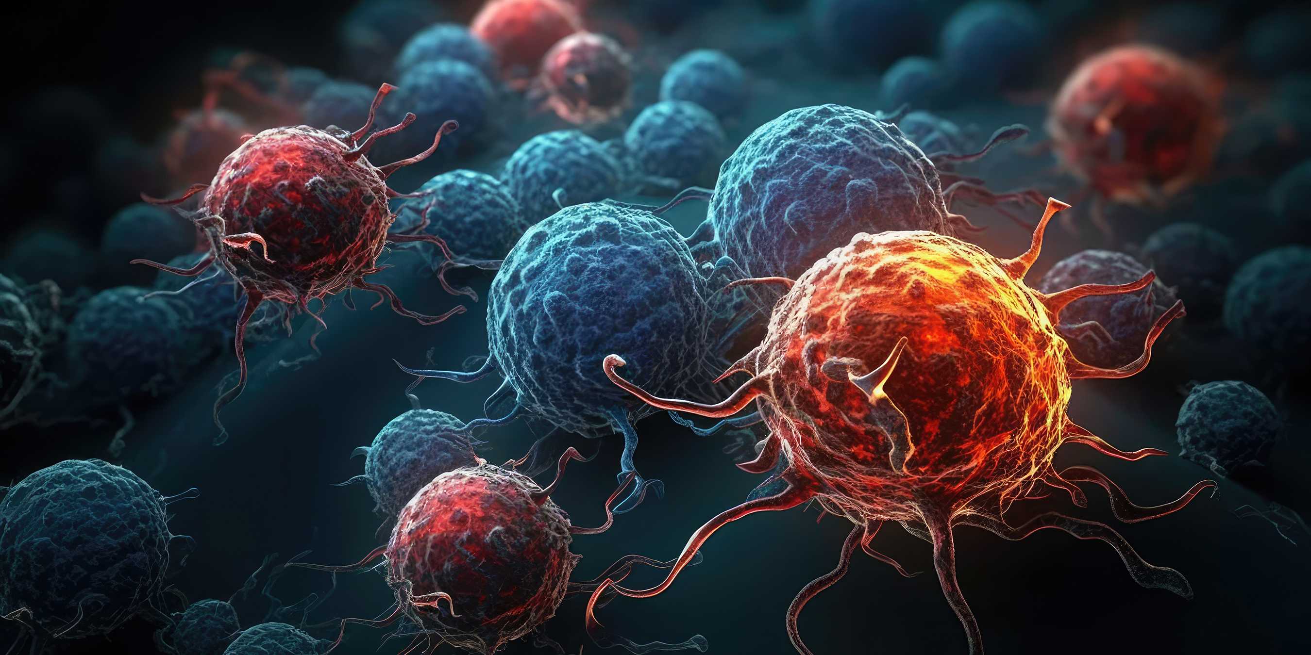 KI-generierte Visualisierung von verschiedenen Krebszellen