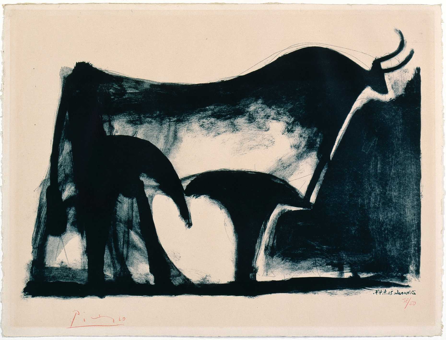 Pablo Picasso, Le taureau noir, 1947 © Graphische Sammlung ETH Zürich / ProLitteris