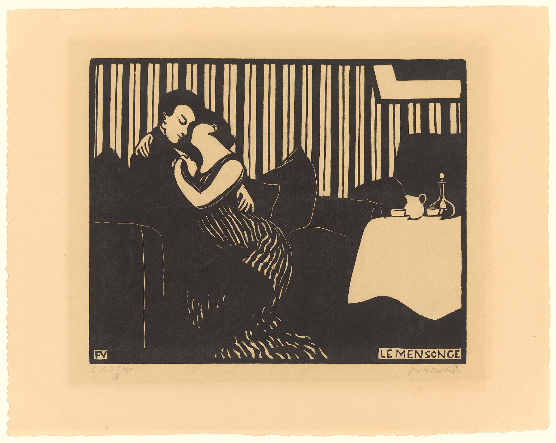 Vergr?sserte Ansicht: Le mensonge, Blatt 1 der Folge “Intimités, 1897 © Graphische Sammlung ETH Zürich                      