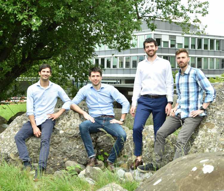 Alessandro, Etienne, Enrico und Michele – Gründer des Start-up FenX