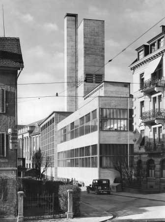 Around 1935: The new machine laboratory was built on Claussiusstrasse in the Oberstrass quarter. (Photograph: Architectural archives)