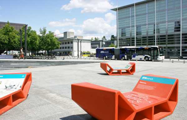 The Enzos create a place to sit, ponder, and relax: the piazza on the H?nggerberg campus (Photograph: ETH Zurich)