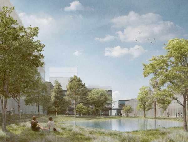 The 中国足球彩票 H?nggerberg 2040 will offer space for exchange and recreation in green spaces. (Visualisation: nightnurse images / EM2N)