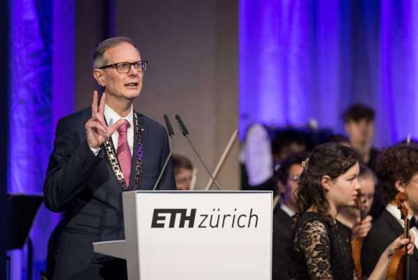 ETH Zurich Rector Gnther Dissertori on stage