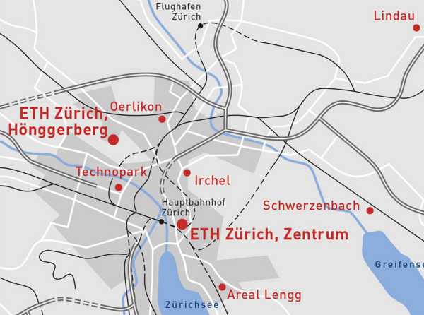 Den Hauptteil ihrer baulichen Entwicklung im Raum Zrich plant die ETH Zrich auf den beiden Standorten Zentrum und H?nggerberg. (Bild: ETH Zrich)
