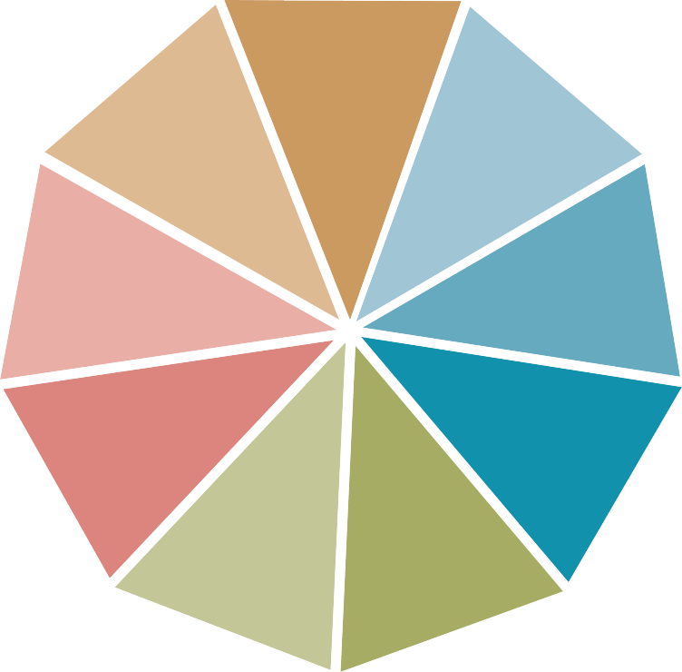 Logo VBE: Kreis mit unterschiedlich farbigen Abschnitten