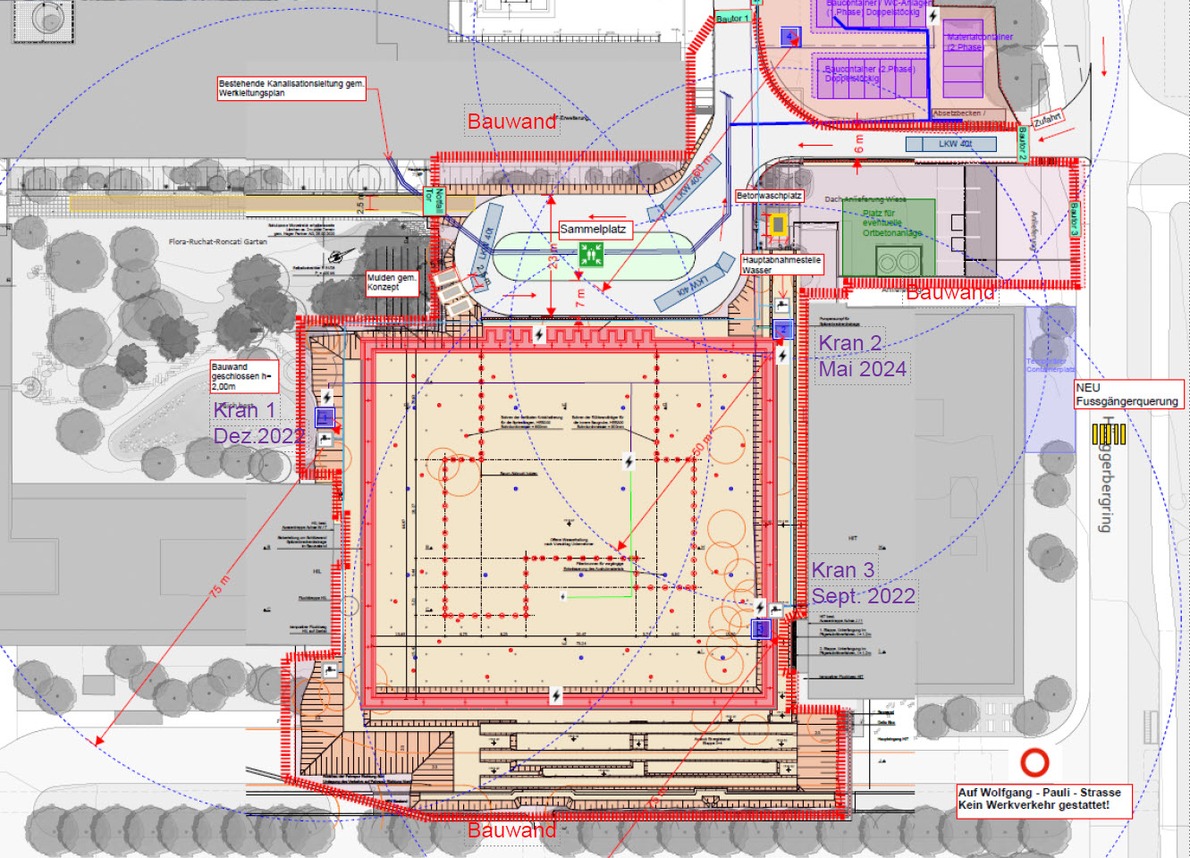 Vergr?sserte Ansicht: Baustellenplan des Gebäudes HPQ